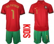 Wholesale Cheap 2021 European Cup Portugal home Youth 1 soccer jerseys