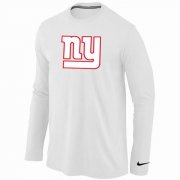 Wholesale Cheap Nike New York Giants Logo Long Sleeve T-Shirt White