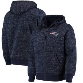 Wholesale Cheap Men\'s New England Patriots G-III Sports by Carl Banks Heathered Navy Discovery Sherpa Full-Zip Jacket
