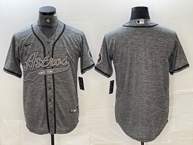 Cheap Men\'s Houston Astros Blank Grey Gridiron Cool Base Stitched Baseball Jerseys