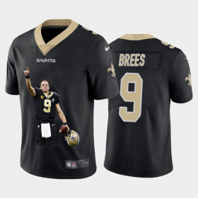 Wholesale Cheap Men\'s New Orleans Saints #9 Drew Brees Black Player Portrait Edition 2020 Vapor Untouchable Stitched NFL Nike Limited Jersey