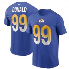 Wholesale Cheap Los Angeles Rams #99 Aaron Donald Nike Team Player Name & Number T-Shirt Royal