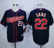 Wholesale Cheap Twins #22 Miguel Sano Navy Blue Cool Base Stitched MLB Jersey