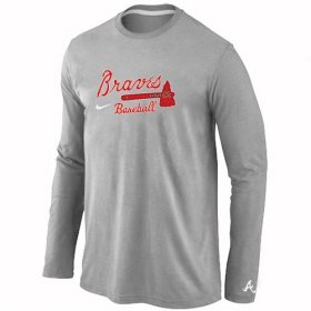 Wholesale Cheap Atlanta Braves Long Sleeve MLB T-Shirt Grey