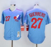 Wholesale Cheap Mitchell and Ness Expos #27 Vladimir Guerrero Blue Stitched MLB Jersey