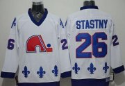 Wholesale Cheap Nordiques #26 Peter Stastny White CCM Throwback Stitched NHL Jersey