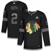 Wholesale Cheap Adidas Blackhawks #2 Duncan Keith Black Authentic Classic Stitched NHL Jersey