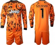 Wholesale Cheap Men 2020-2021 club Juventus away long sleeves 1 orange Soccer Jerseys