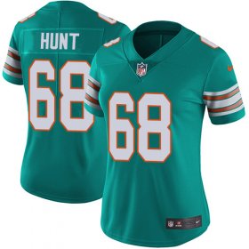 Wholesale Cheap Nike Dolphins #68 Robert Hunt Aqua Green Alternate Women\'s Stitched NFL Vapor Untouchable Limited Jersey