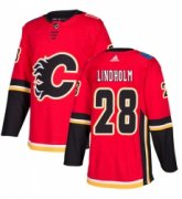 Wholesale Cheap Men's Adidas Calgary Flames #28 Elias Lindholm Red Home Authentic USA Flag Stitched NHL Jerseys