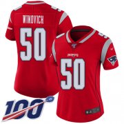 Wholesale Cheap Nike Patriots #50 Chase Winovich Red Women's Stitched NFL Limited Inverted Legend 100th Season Jersey