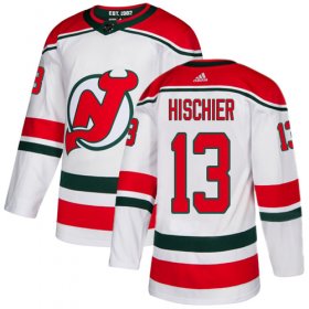 Wholesale Cheap Adidas Devils #13 Nico Hischier White Alternate Authentic Stitched Youth NHL Jersey