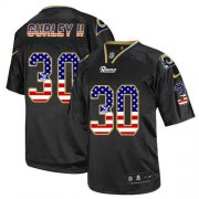 Wholesale Cheap Nike Rams #30 Todd Gurley Black Men's Stitched NFL Elite USA Flag Fashion Jersey