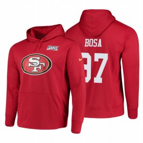 Wholesale Cheap San Francisco 49ers #97 Nick Bosa Nike NFL 100 Primary Logo Circuit Name & Number Pullover Hoodie Scarlet