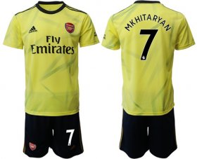 Wholesale Cheap Arsenal #7 Mkhitaryan Yellow Soccer Club Jersey