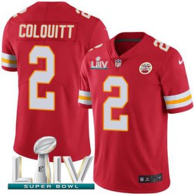 Wholesale Cheap Nike Chiefs #2 Dustin Colquitt Red Super Bowl LIV 2020 Team Color Youth Stitched NFL Vapor Untouchable Limited Jersey