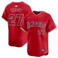 Cheap Men's Los Angeles Angels #27 Mike Trout Red Alternate Limited Baseball Stitched Jersey