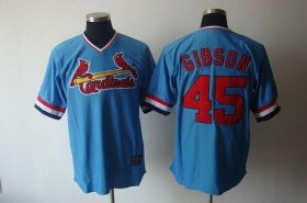 Wholesale Cheap Cardinals #45 Bob Gibson Blue Cooperstown Throwback Stitched MLB Jersey