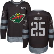 Wholesale Cheap Adidas Wild #25 Jonas Brodin Black 1917-2017 100th Anniversary Stitched NHL Jersey