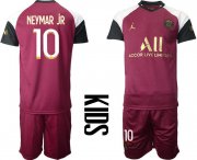 Wholesale Cheap Youth 2020-2021 club Paris St German away 10 red Soccer Jerseys