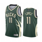 Wholesale Cheap Milwaukee Bucks #11 Brook Lopez Green NBA Swingman 2020-21 Earned Edition Jersey