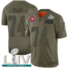 Wholesale Cheap Nike 49ers #74 Joe Staley Camo Super Bowl LIV 2020 Men\'s Stitched NFL Limited 2019 Salute To Service Jersey