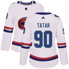Wholesale Cheap Adidas Canadiens #90 Tomas Tatar White Authentic 2017 100 Classic Women\'s Stitched NHL Jersey