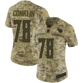 Wholesale Cheap Nike Titans #78 Jack Conklin Camo Women\'s Stitched NFL Limited 2018 Salute to Service Jersey