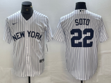 Cheap Men's New York Yankees #22 Juan Soto White 2024 Cool Base Stitched Jerseys