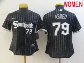Wholesale Cheap Women Chicago White Sox 79 Abreu City Edition Black Game Nike 2021 MLB Jerseys