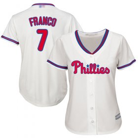 Wholesale Cheap Phillies #7 Maikel Franco Cream Alternate Women\'s Stitched MLB Jersey