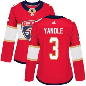 Wholesale Cheap Adidas Panthers #3 Keith Yandle Red Home Authentic Women\'s Stitched NHL Jersey