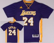 Wholesale Cheap Los Angeles Lakers #24 Kobe Bryant Revolution 30 Swingman 2014 New Purple Short-Sleeved Jersey