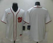 Wholesale Cheap Men's Washington Nationals Blank White Stitched MLB Cool Base Nike Jersey