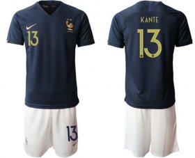 Wholesale Cheap France #13 Kante Home Soccer Country Jersey