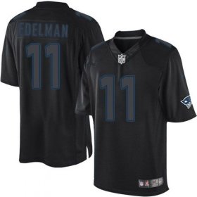 Wholesale Cheap Nike Patriots #11 Julian Edelman Black Men\'s Stitched NFL Impact Limited Jersey