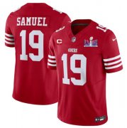 Cheap Men's San Francisco 49ers #19 Deebo Samuel Red 2024 F.U.S.E. Super Bowl LVIII Patch And 1-star C Patch Vapor Untouchable Limited Football Stitched Jersey