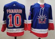 Wholesale Cheap Men's New York Rangers #10 Artemi Panarin Light Blue 2021 Retro Stitched NHL Jersey