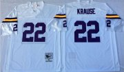 Wholesale Cheap Mitchell And Ness Vikings #22 Paul Krause White Throwback Stitched NFL Jersey