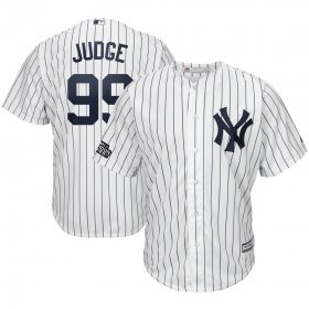 Wholesale Cheap New York Yankees #99 Aaron Judge Majestic 2019 London Series Cool Base Player Jersey White Navy