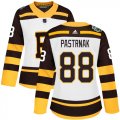 Wholesale Cheap Adidas Bruins #88 David Pastrnak White Authentic 2019 Winter Classic Women's Stitched NHL Jersey