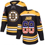 Wholesale Cheap Adidas Bruins #68 Jaromir Jagr Black Home Authentic USA Flag Stitched NHL Jersey