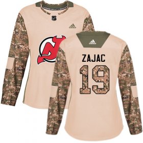 Wholesale Cheap Adidas Devils #19 Travis Zajac Camo Authentic 2017 Veterans Day Women\'s Stitched NHL Jersey