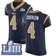 Wholesale Cheap Nike Rams #4 Greg Zuerlein Navy Blue Team Color Super Bowl LIII Bound Men's Stitched NFL Vapor Untouchable Elite Jersey
