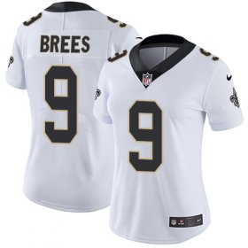 Wholesale Cheap Nike Saints #9 Drew Brees White Women\'s Stitched NFL Vapor Untouchable Limited Jersey