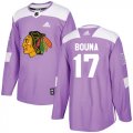 Wholesale Cheap Adidas Blackhawks #17 Lance Bouma Purple Authentic Fights Cancer Stitched NHL Jersey