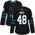 Wholesale Cheap Adidas Sharks #48 Tomas Hertl Black Alternate Authentic Women's Stitched NHL Jersey
