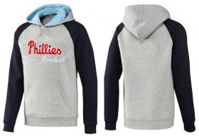 Wholesale Cheap Philadelphia Phillies Pullover Hoodie Grey & Blue