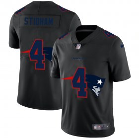 Wholesale Cheap New England Patriots #4 Jarrett Stidham Men\'s Nike Team Logo Dual Overlap Limited NFL Jersey Black