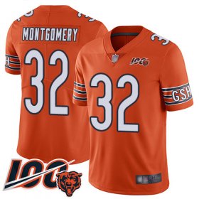 Wholesale Cheap Nike Bears #32 David Montgomery Orange Men\'s Stitched NFL Limited Rush 100th Season Jersey